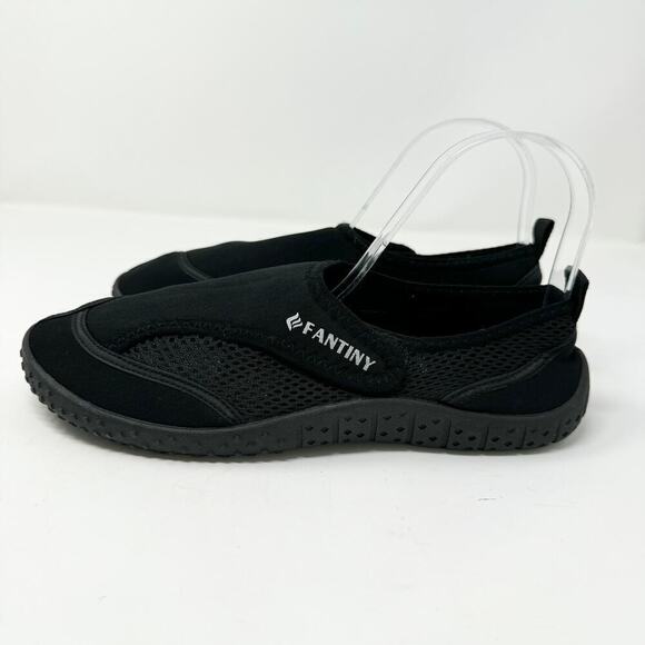 Fantiny Black Mesh Fabric Hook and Loop Closure Water Shoes Women's Size 38 US 8 - Picture 7 of 12